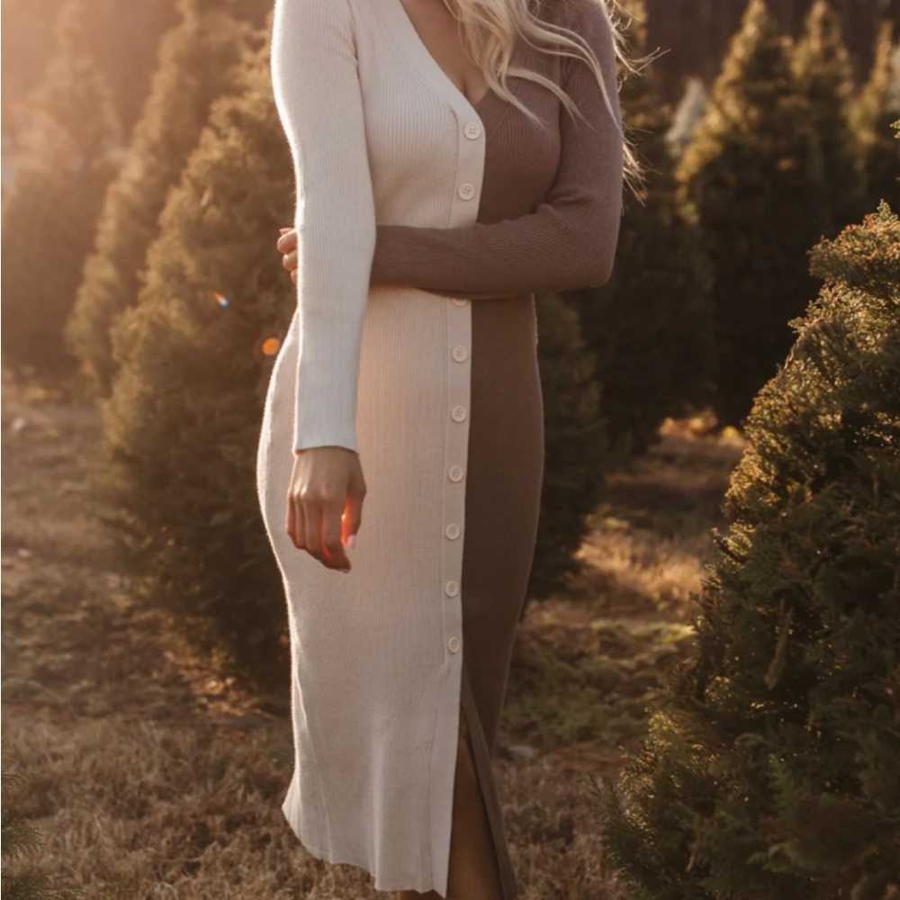 The Post Size Medium Button Down Contrast Dress - image 3